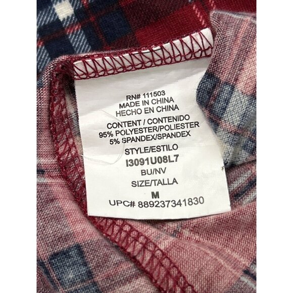 Lily Rose Red Plaid Hoodie Dress Women’s Size M Drawstring Waist Casual Tunic - Picture 4 of 8